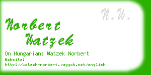 norbert watzek business card